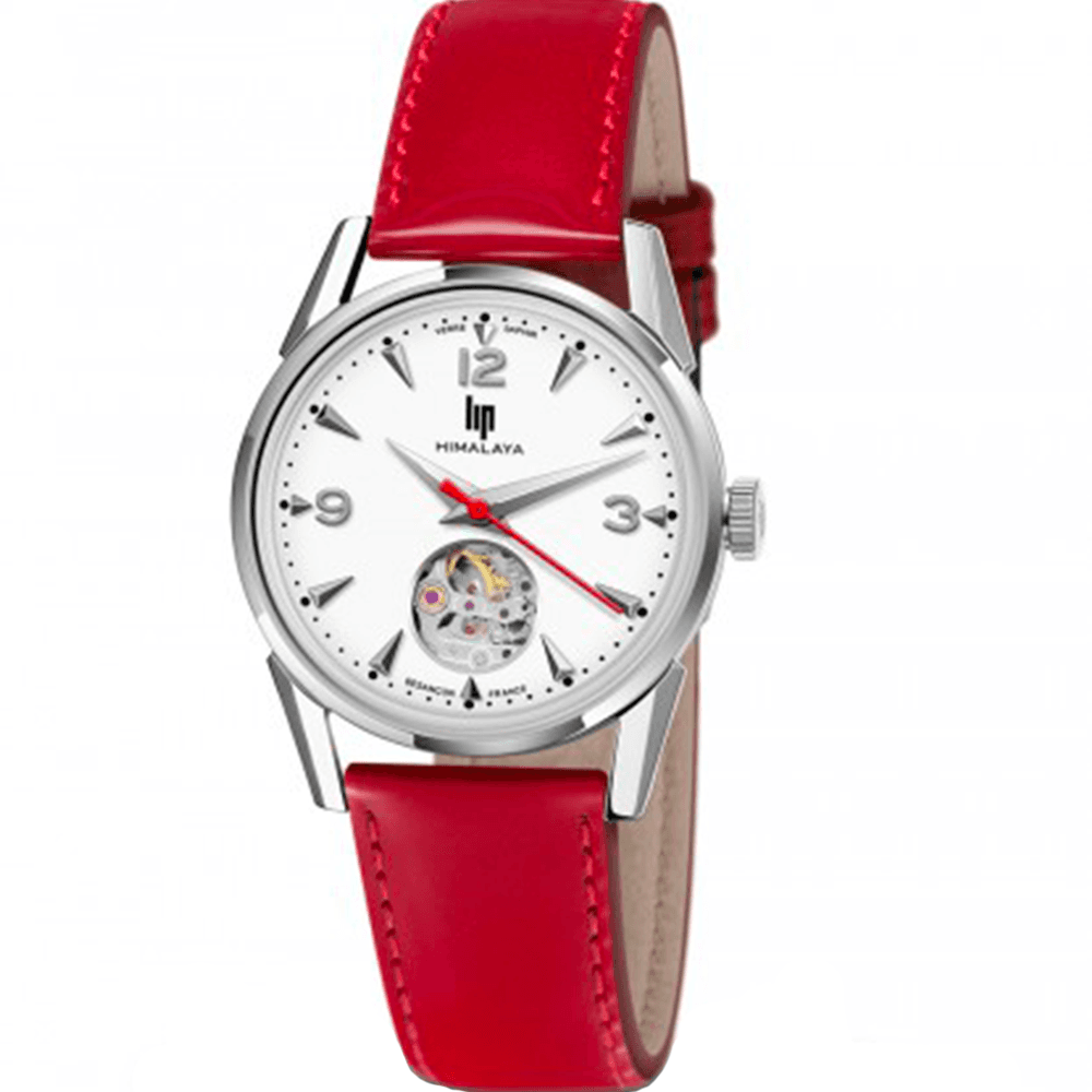 Lip Montre Automatique Lip Collection Himalaya en Cuir Rouge