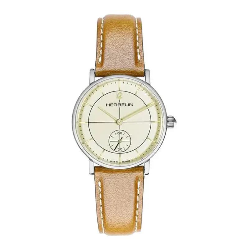 Michel Herbelin Montre Michel Herbelin Inspiration Quartz Cadran Ivoire Bracelet Cuir - 10647AP17TRGD