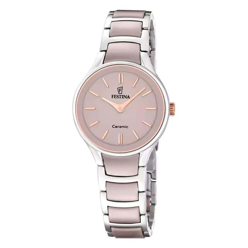 Festina Montre Festina Ceramic Bimatiere Beige