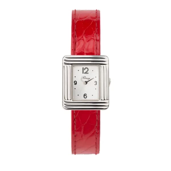 Poiray Montre Poiray Ma Première Mini Acier Cadran 4CA Bracelet Alligator Rouge