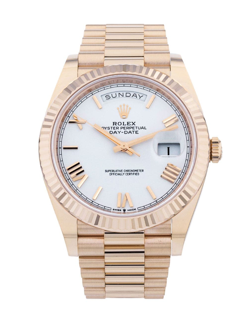 Rolex Day-Date 40 — boîtier or rose