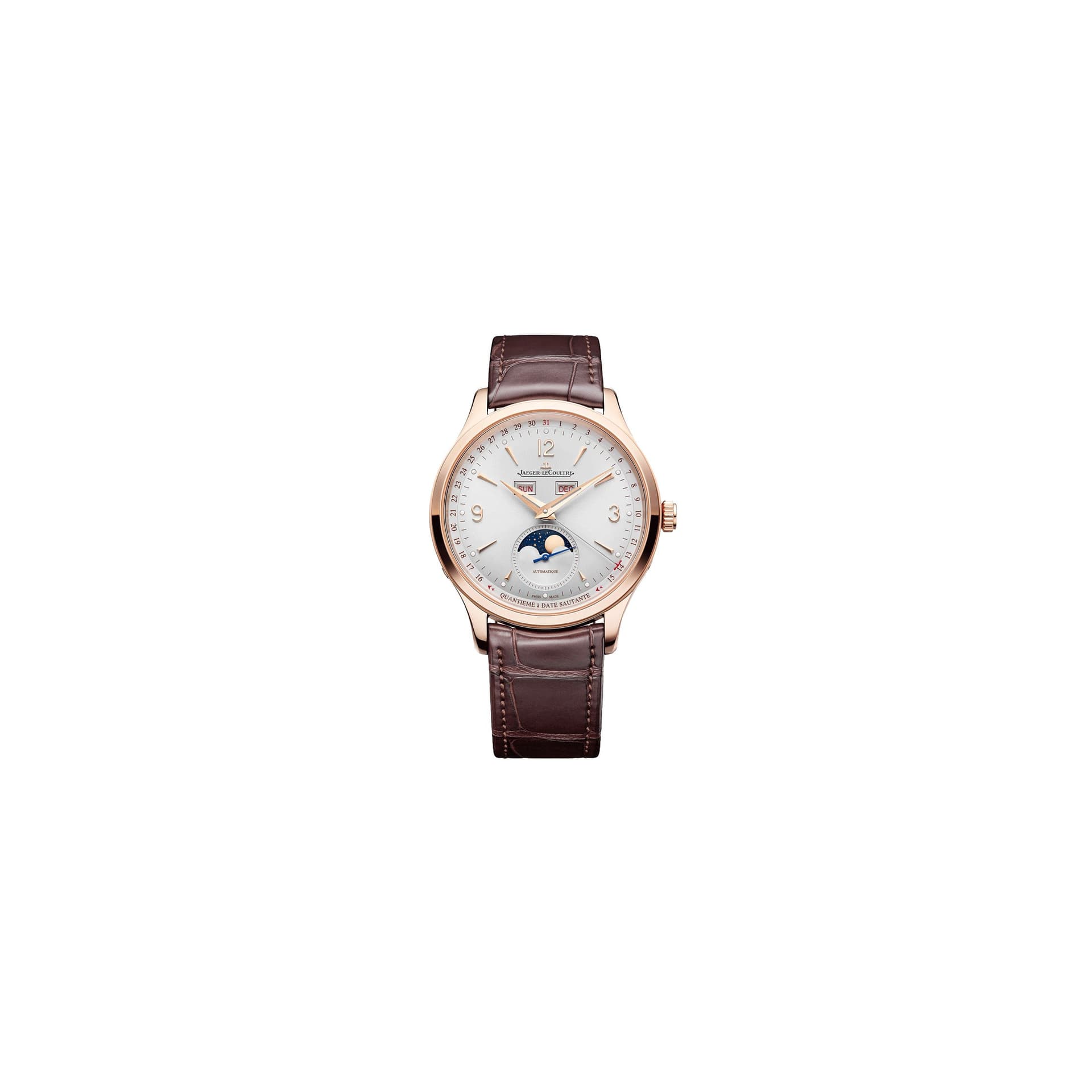 Jaeger-LeCoultre Montre Jaeger-LeCoultre Master Control Calendar automatique or rose bracelet cuir 40 mm