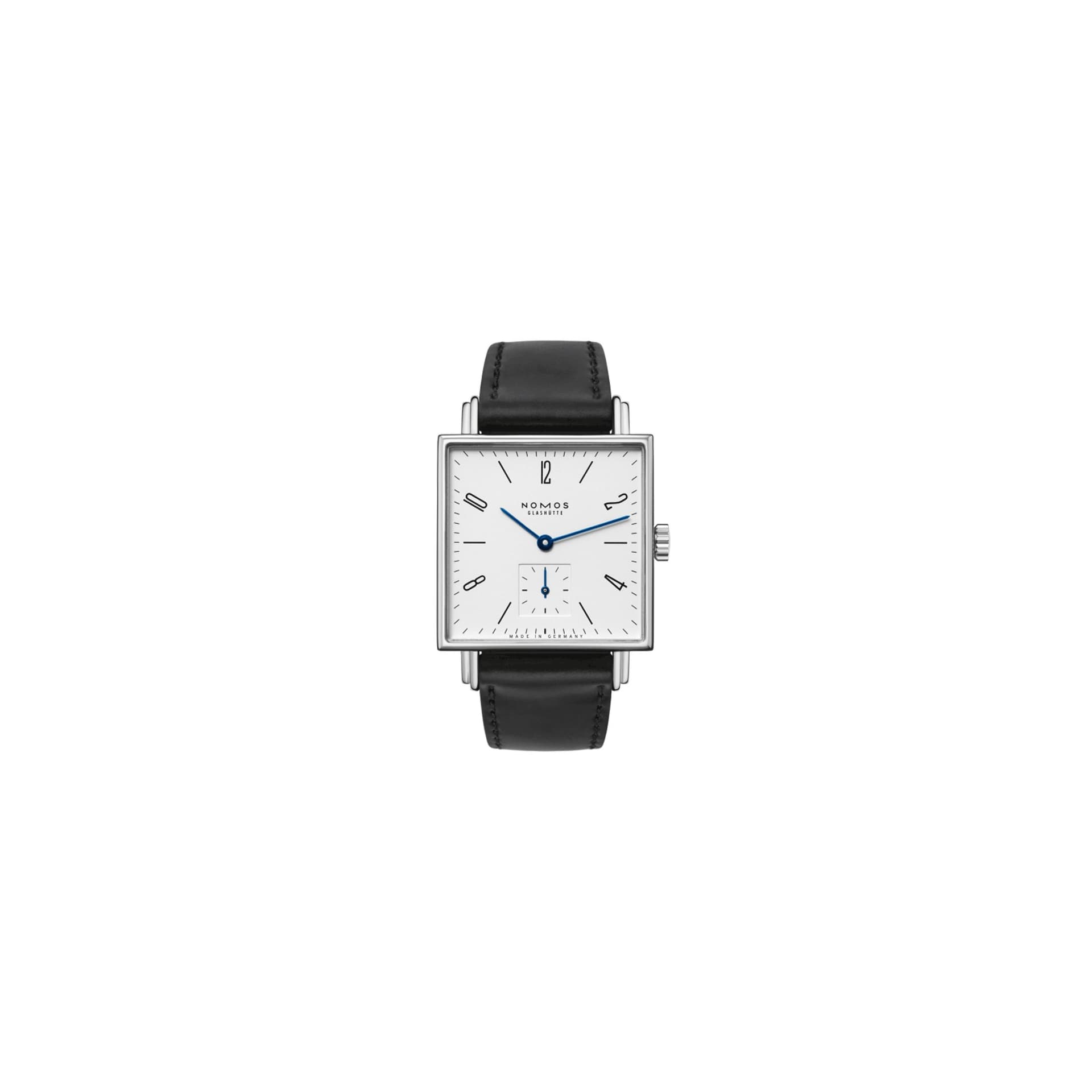 Nomos Montre NOMOS Tetra mécanique cadran blanc bracelet cuir véritable noir 29,5 mm