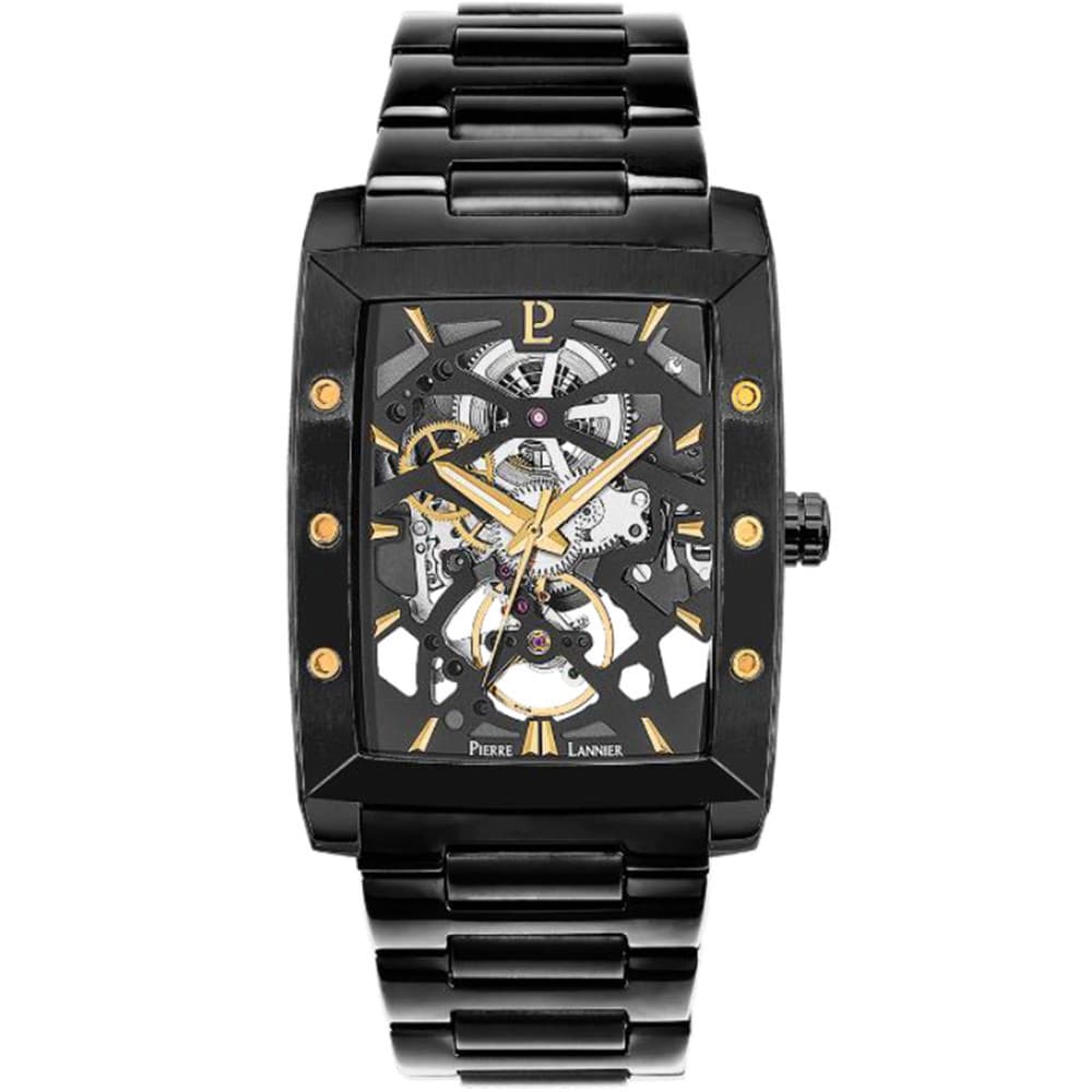Pierre Lannier Montre Automatique Pierre Lannier Collection Hector en Acier et PVD Noir