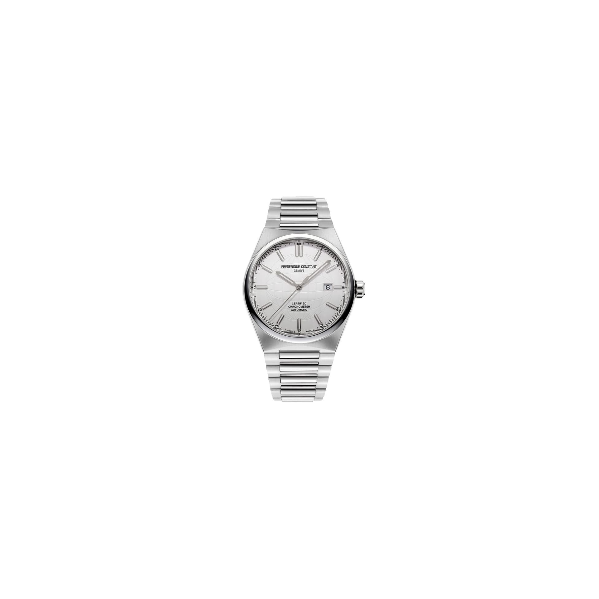 Frédérique Constant Montre Frédérique Constant Highlife COSC cadran blanc bracelet acier 41 mm