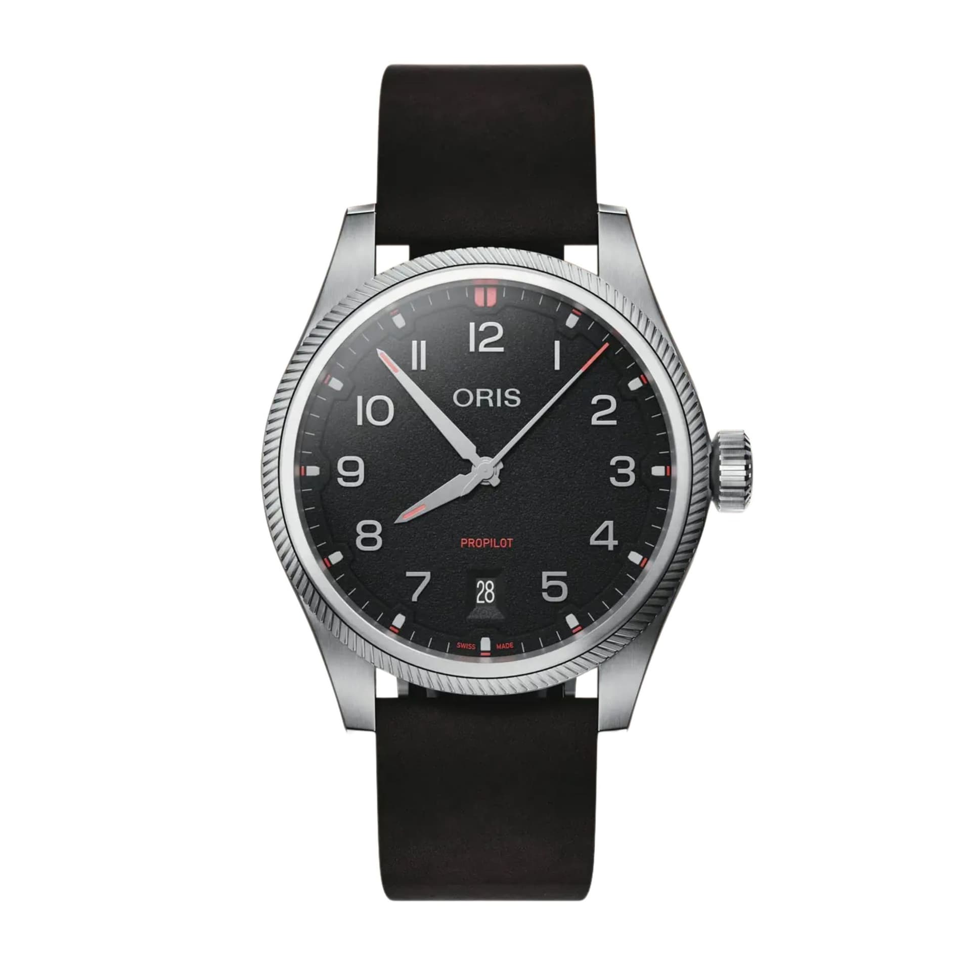 Oris Montre Oris Aviation Propilot Date automatique cadran noir bracelet cuir 41 mm
