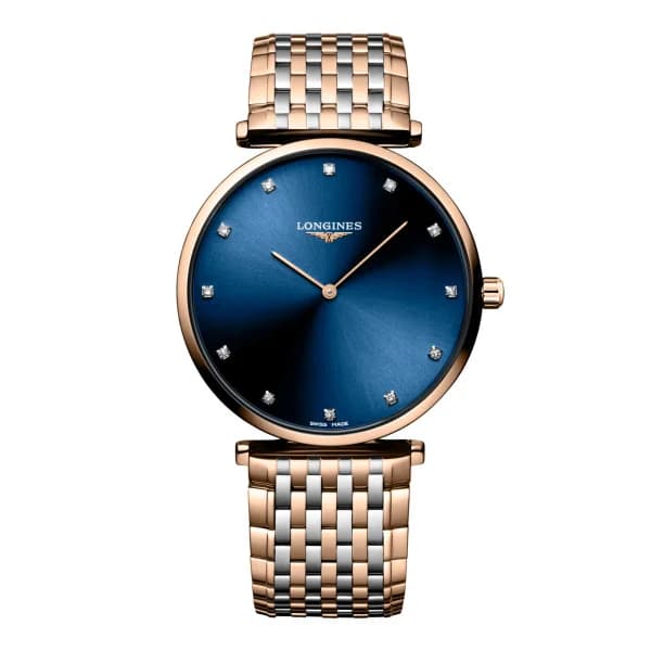 Longines Montre Longines la grande classique de longines 38 mm Quartz Cadran Bleu soleillé Bracelet Acier