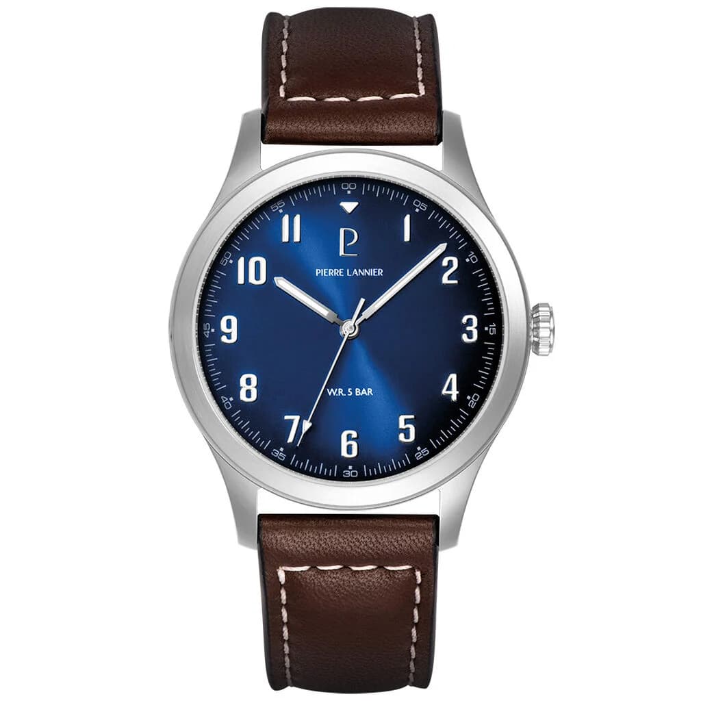 Pierre Lannier Montre Pierre Lannier Collection Aviateur en Cuir Marron