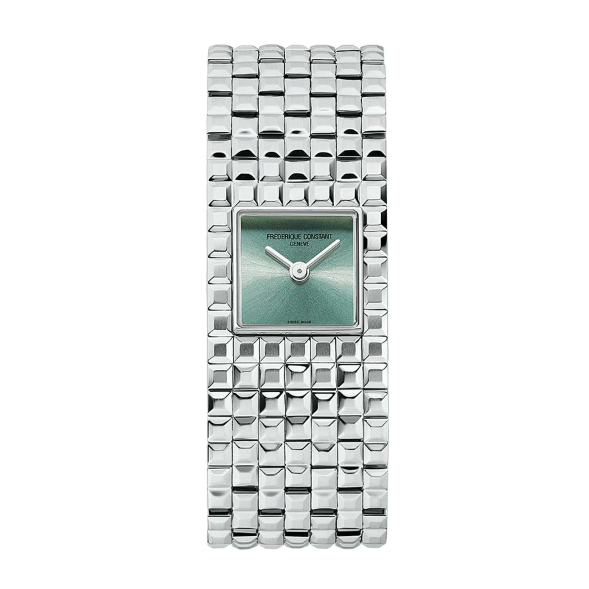 Frédérique Constant Montre Frédérique Constant Classics Manchette quartz cadran vert menthe bracelet acier 25.7 x 20 mm