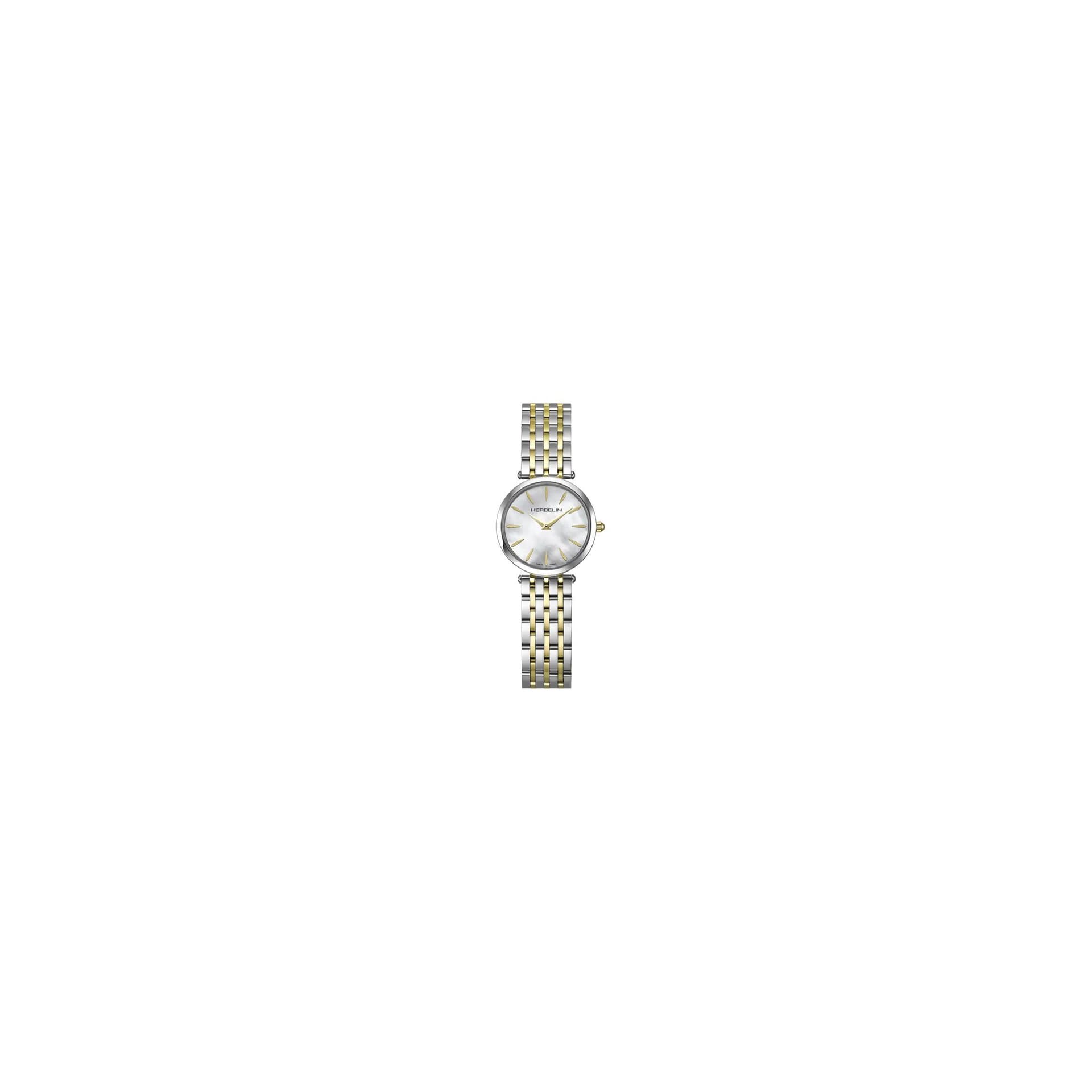 Michel Herbelin Montre Michel Herbelin Epsilon quartz cadran nacre bracelet acier bicolore 28 mm