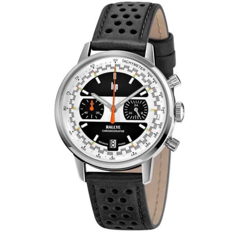 Lip Montre Lip Rallye Chrono Méca-Quartz - Homme - cadran Noir & Blanc- 39 mm - Acier inoxydable - 671805