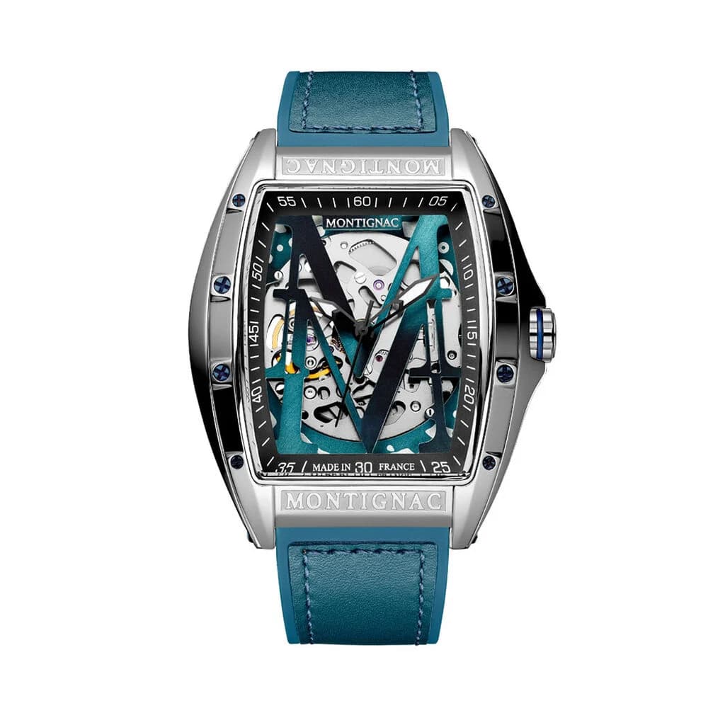 Montignac Montre Automatique Montignac Collection Paladin en Silicone Bleu