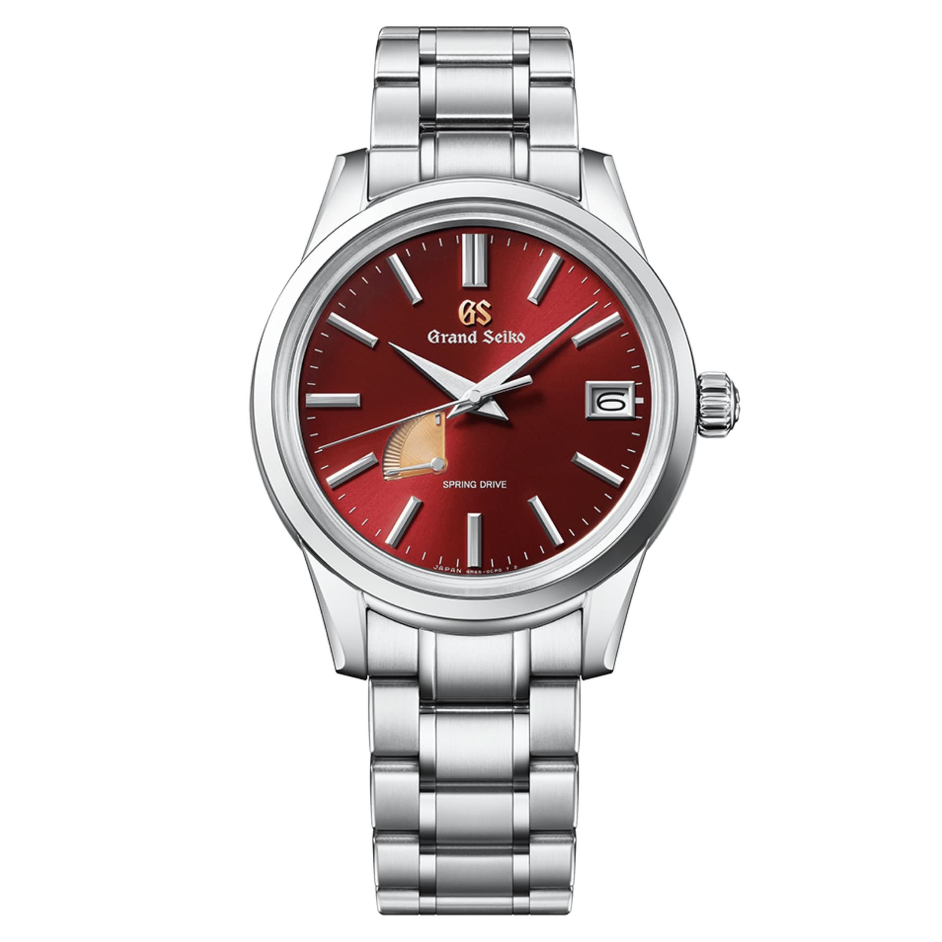 Grand Seiko Montre Grand Seiko Elegance Spring Drive "Hotaka Sunrise" cadran rouge bracelet acier 40 mm