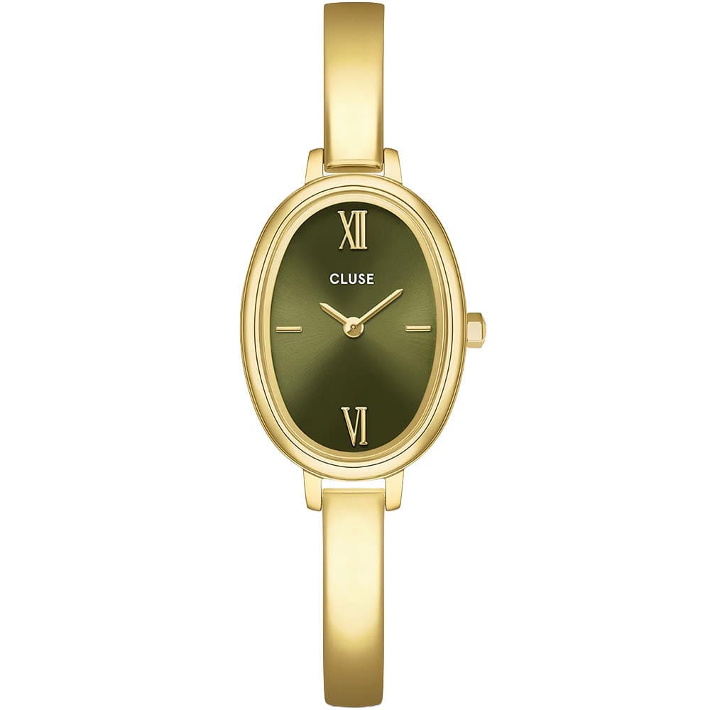 Cluse L'Ovale Watch Steel, Olive, Gold Colour