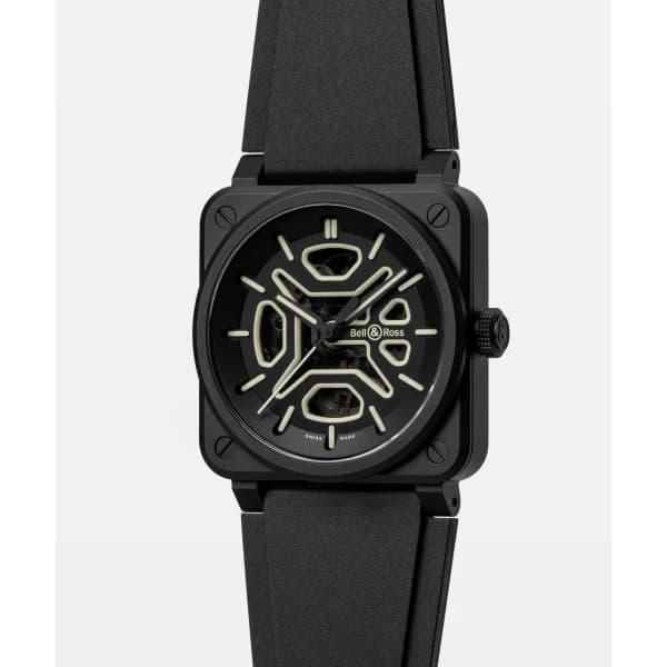 Bell & Ross Montre BELL &amp; ROSS BR03 Skeleton Black Lum Ceramic Édition Limitée