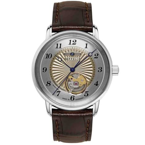 Zeppelin Montre Zeppelin Friedrichshafen Lady Auto Open Heart Automatique Cadran Doré - 85675