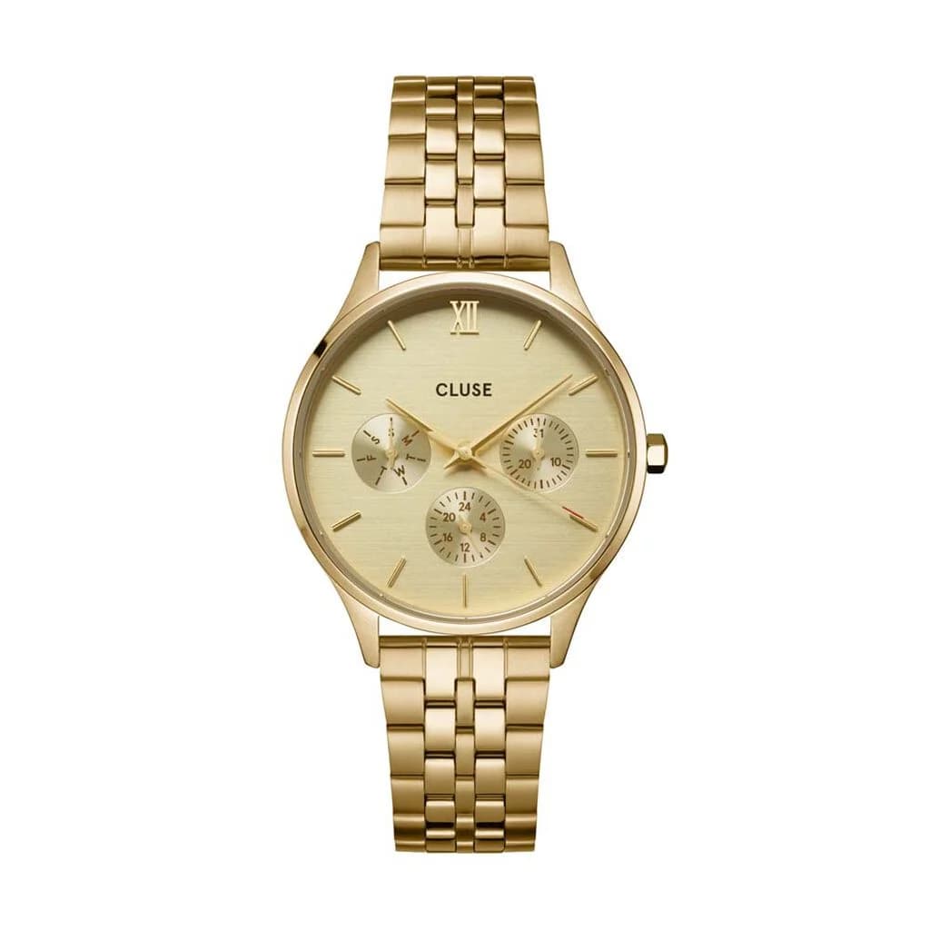Cluse Minuit Multifunction Watch Steel, Full Gold colour