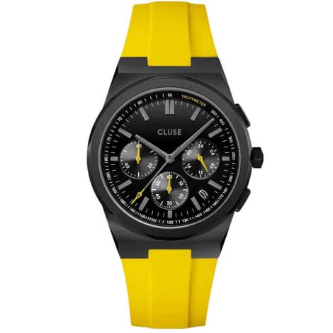 Cluse Vigoureux Chrono Watch Silicone Yellow, Black Colour