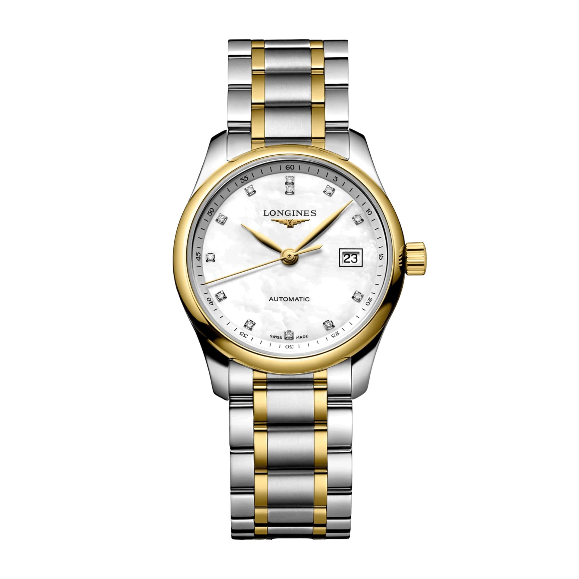 Longines Montre Longines Master Collection bicolore automatique cadran nacre bracelet acier et or 29 mm
