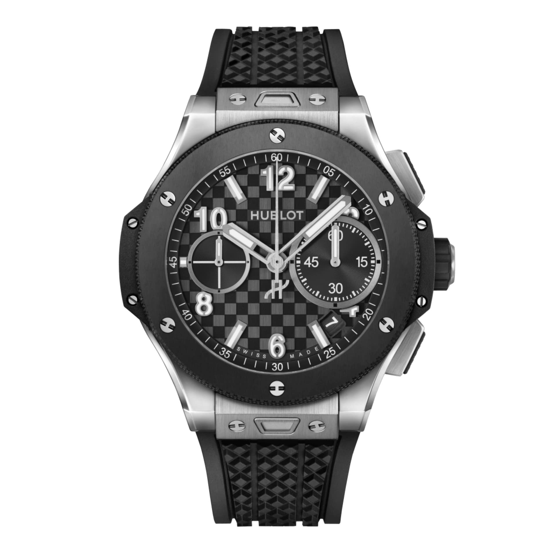 Hublot Montre Hublot Big Bang Original Unico Titanium Ceramic automatique cadran carbone bracelet caoutchouc 43 mm