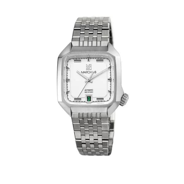 March LA.B Montre March LA.B AM2 Slim Automatique Cadran White Acier Brossé 7 Maillons