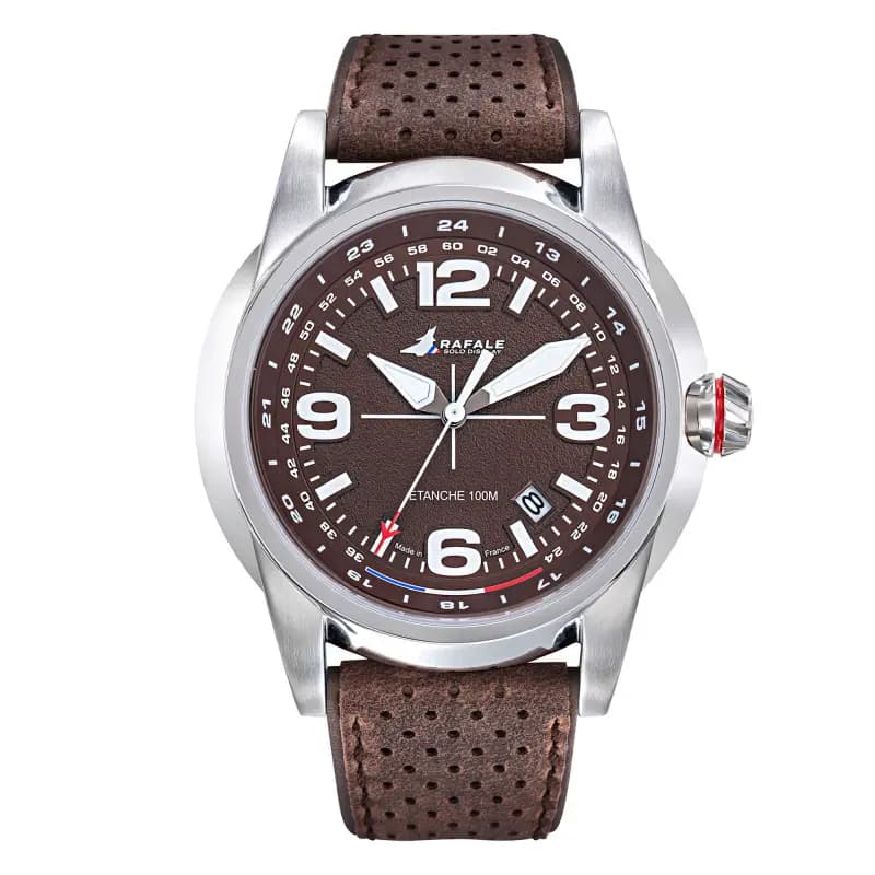 Patrouille de France Montre Rafale Solo Display RSD Cadran et Cuir Marron 666021