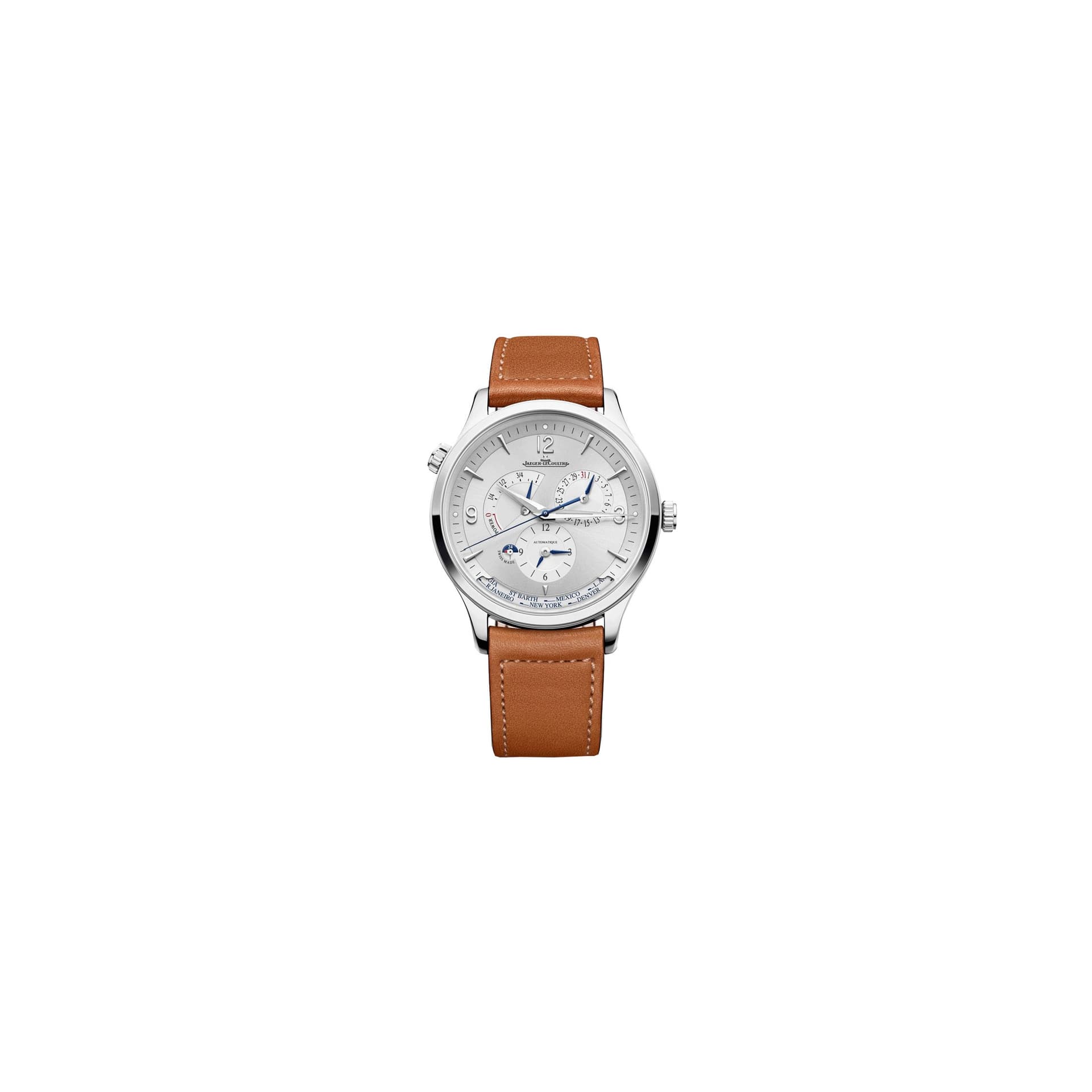 Jaeger-LeCoultre Montre Jaeger-LeCoultre Master Control Geographic automatique acier bracelet cuir 40 mm