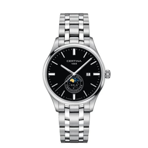 Certina Montre Certina DS-8 Moon Phase Quartz Cadran Noir