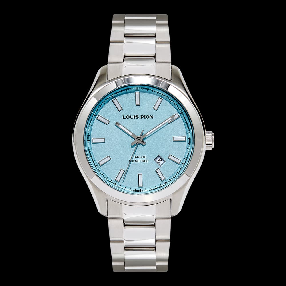 Louis Pion Montre quartz Homme Adrien Bleu clair