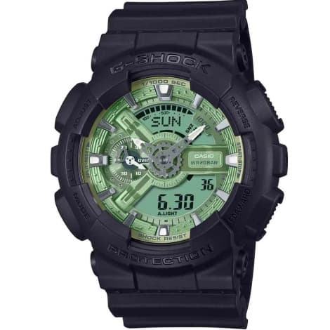 Casio Montre GShock Classic - Série GA-110 - Noir & Vert Sauge 55 x 51.2 mm- GA-110CD-1A3