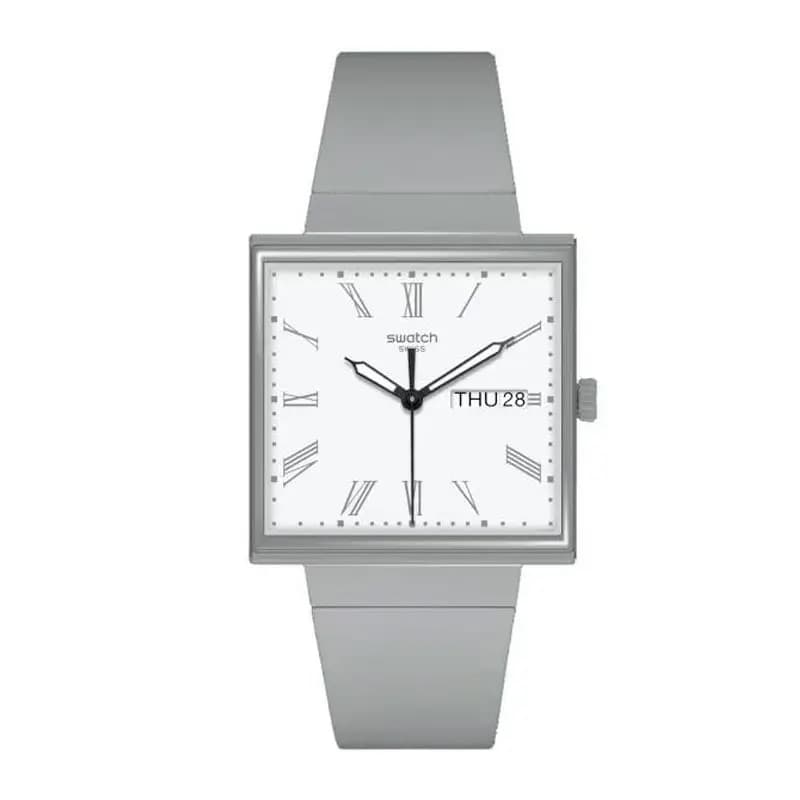 Swatch Bioceramic What if Gray — boîtier carré