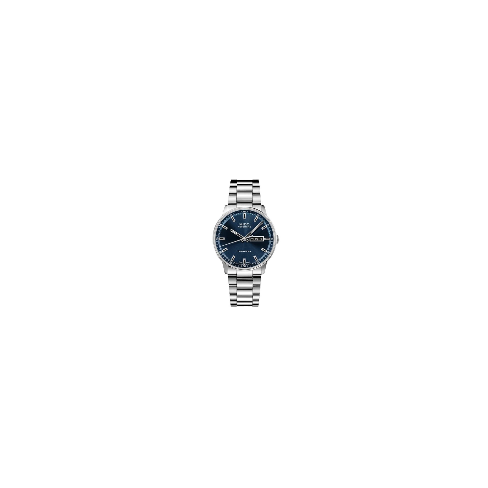 Mido Montre Mido Commander Datoday automatique cadran bleu bracelet acier 40 mm