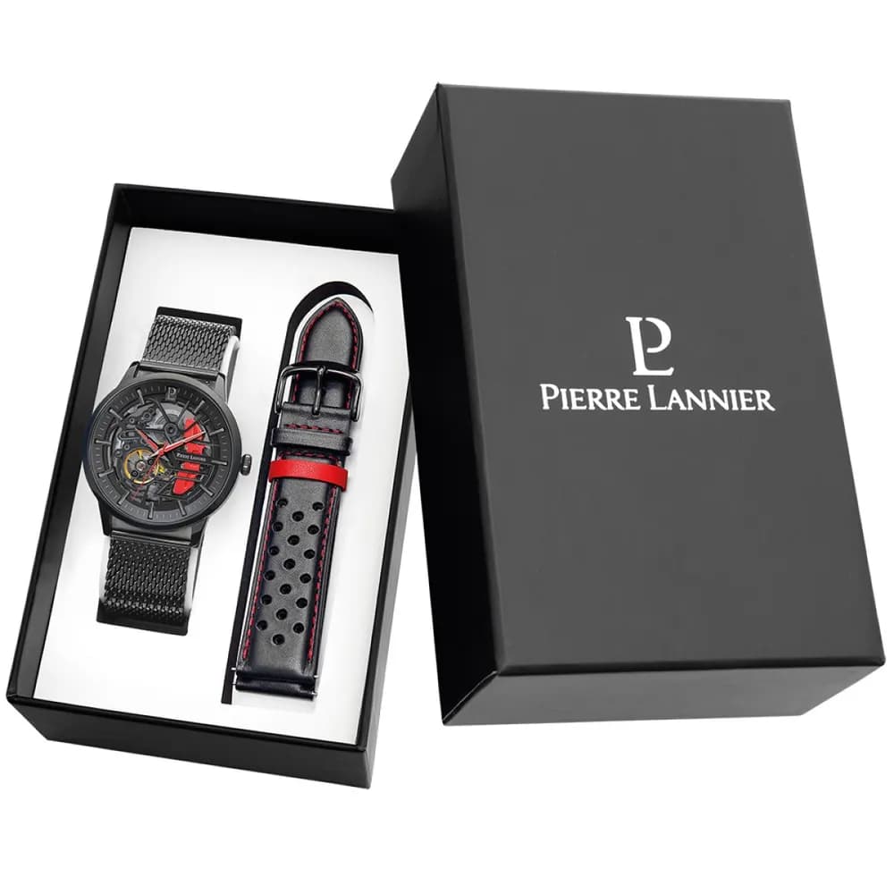 Pierre Lannier Montre automatique Homme Paddock Noir, Rouge