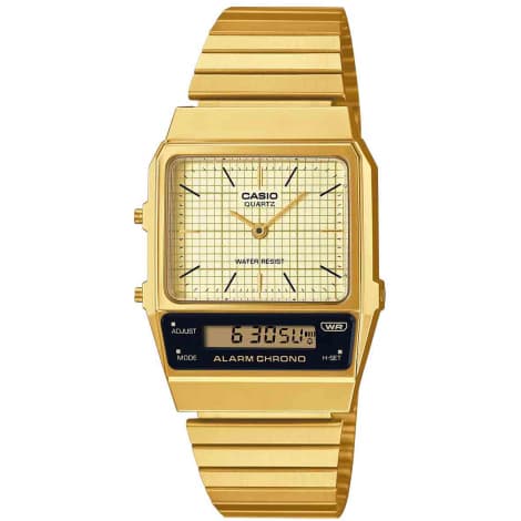 Casio Vintage AQ-800 — cadran doré