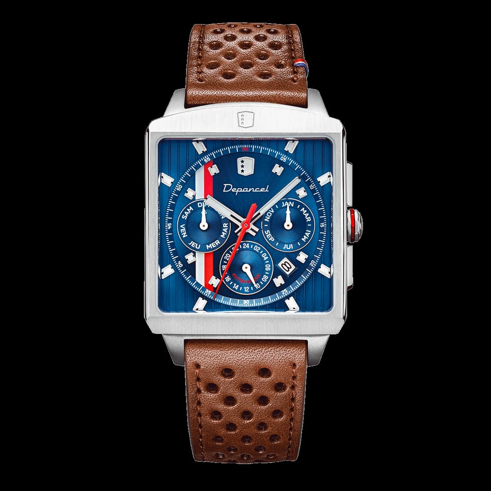 Depancel Montre automatique Homme Série-R Bleu, Blanc, Rouge