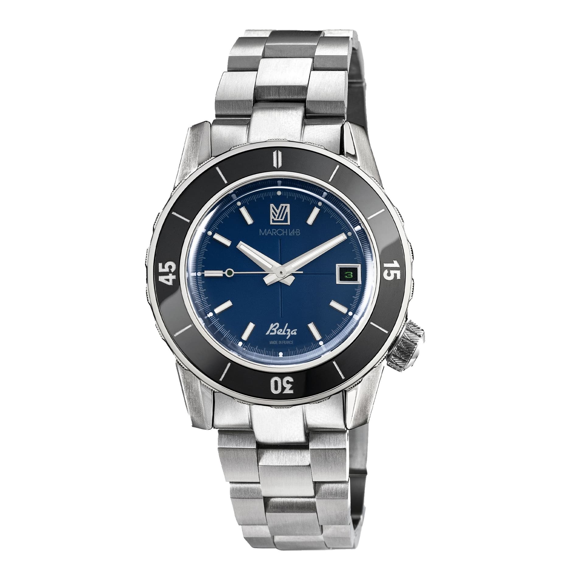 March LA.B Montre BELZA AUTOMATIQUE OCEAN - Acier 3 maillons