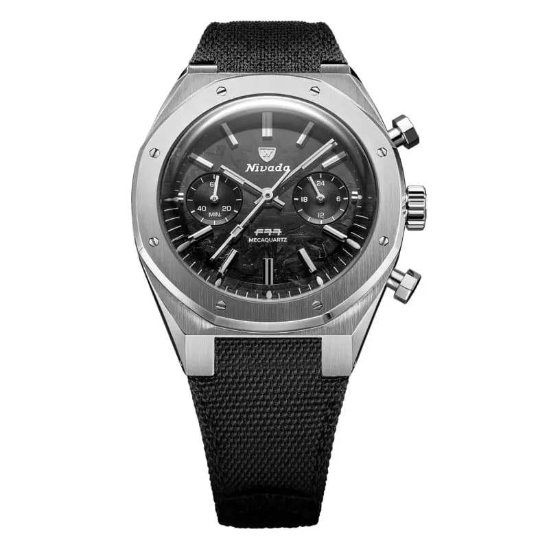 Nivada Grenchen Montre F77 Chrono Mecaquartz Carbon 68002Q