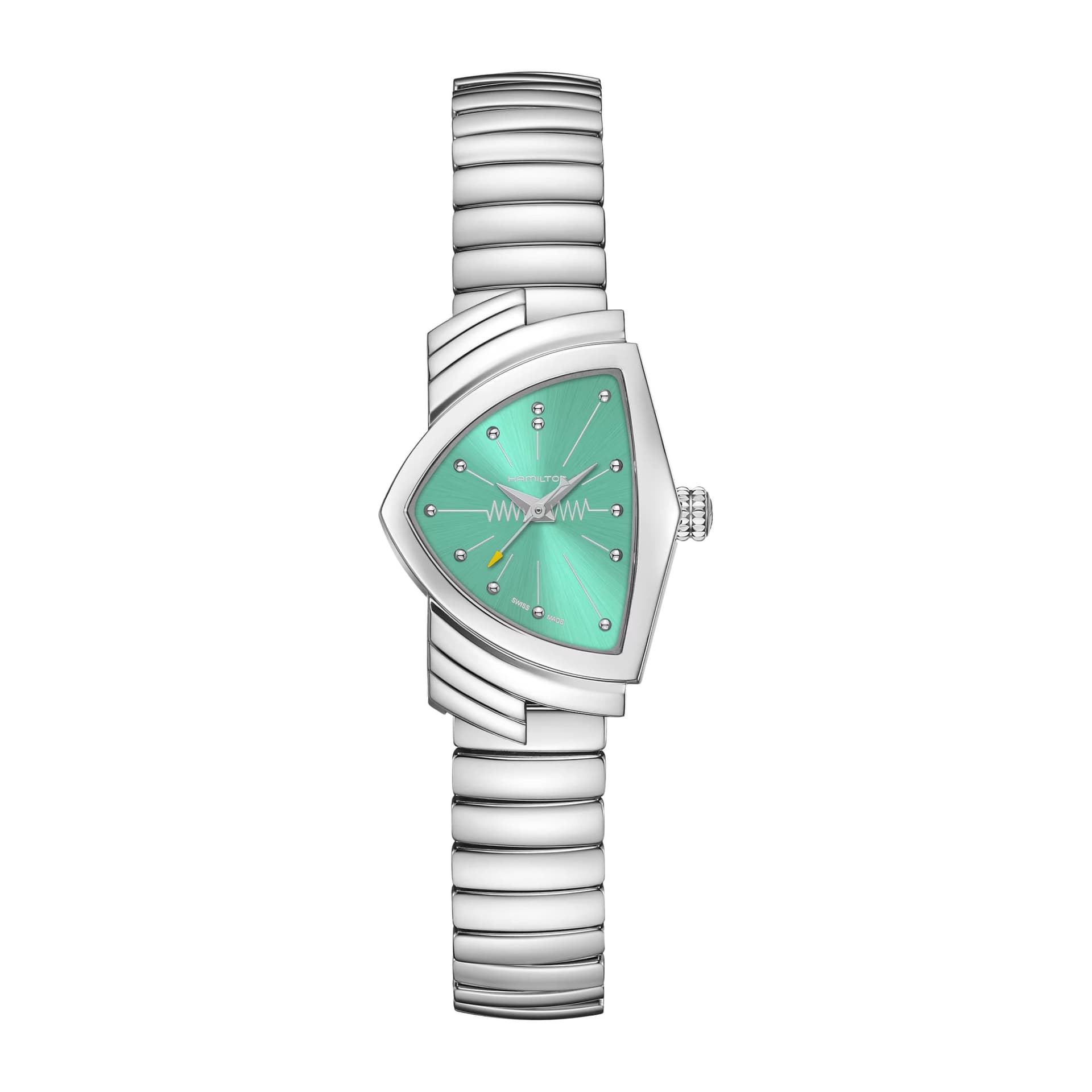 Hamilton Montre Hamilton Ventura Quartz S cadran bleu bracelet acier