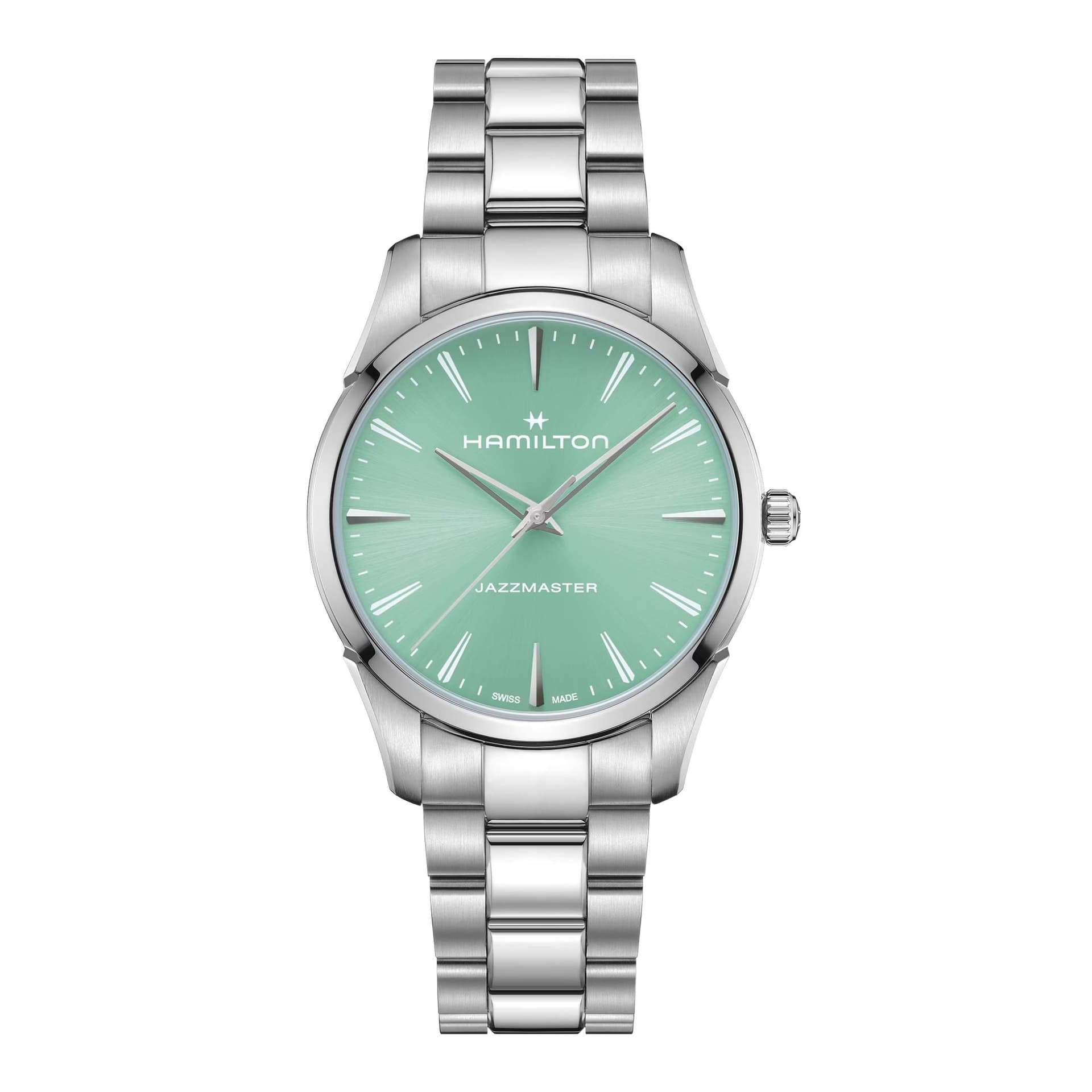Hamilton Montre Hamilton Jazzmaster Quartz automatique cadran bleu bracelet acier 40 mm