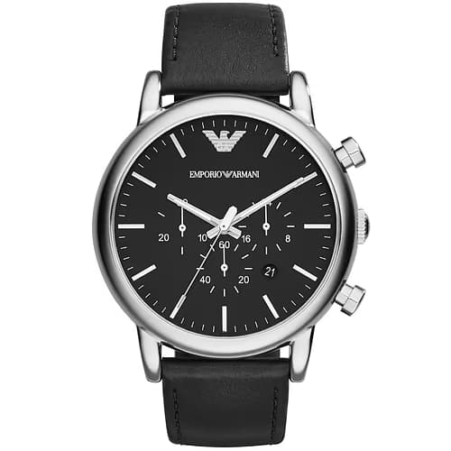Emporio Armani Montre Analogique Homme Emporio Armani Cuir Noir AR1828