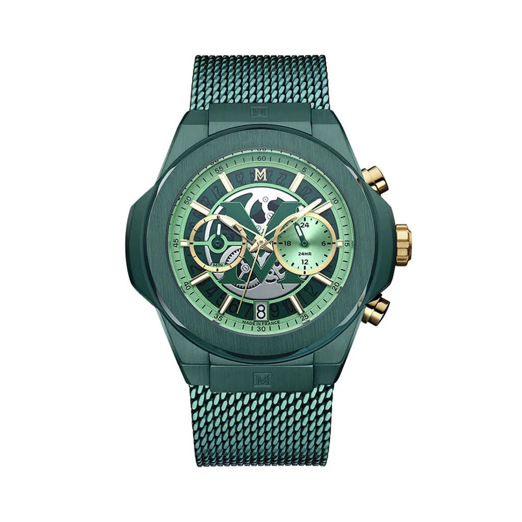Montignac Montre quartz Homme Origine Vert, Argenté