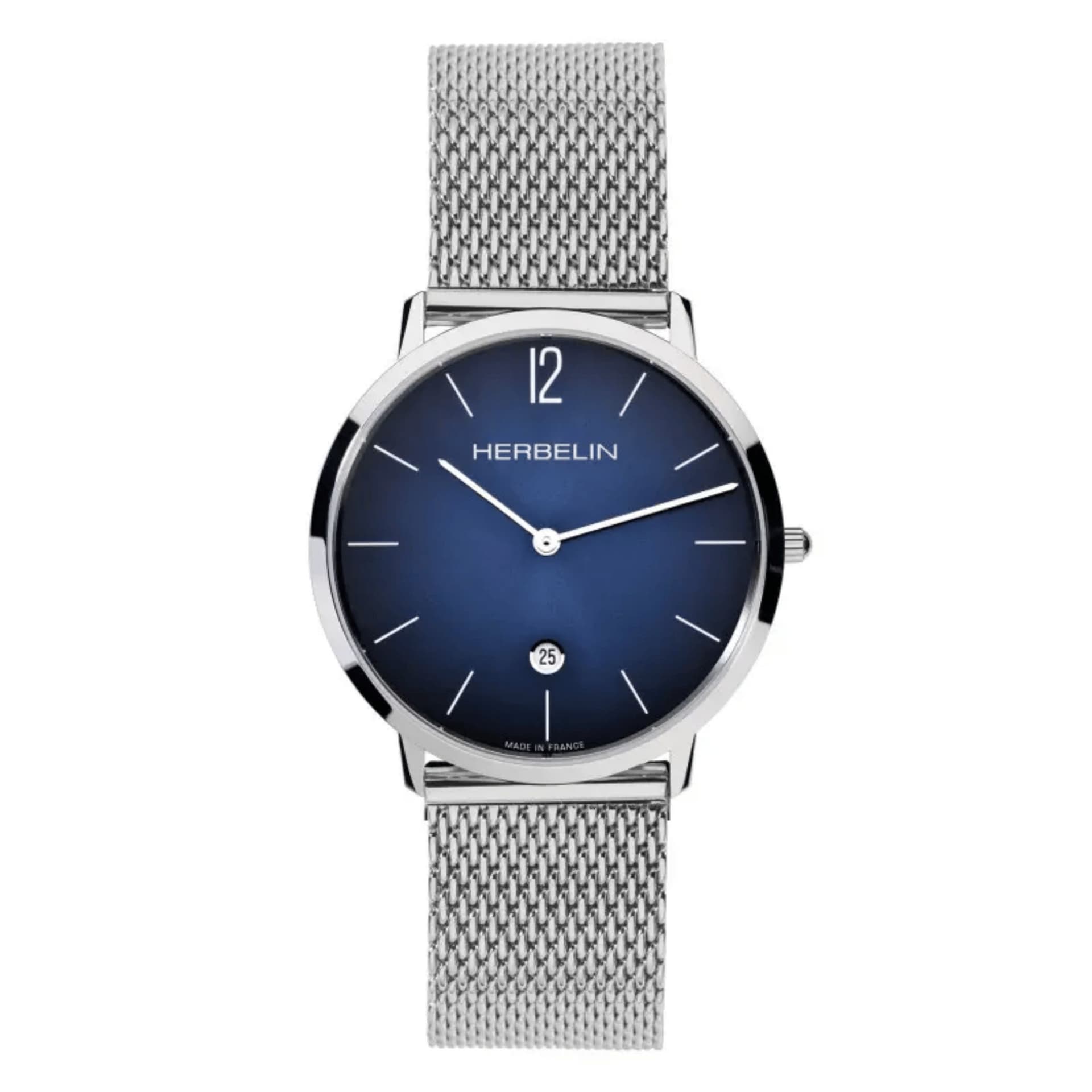 Michel Herbelin Montre Michel Herbelin City quartz cadran bleu bracelet maille milanaise 38,7 mm