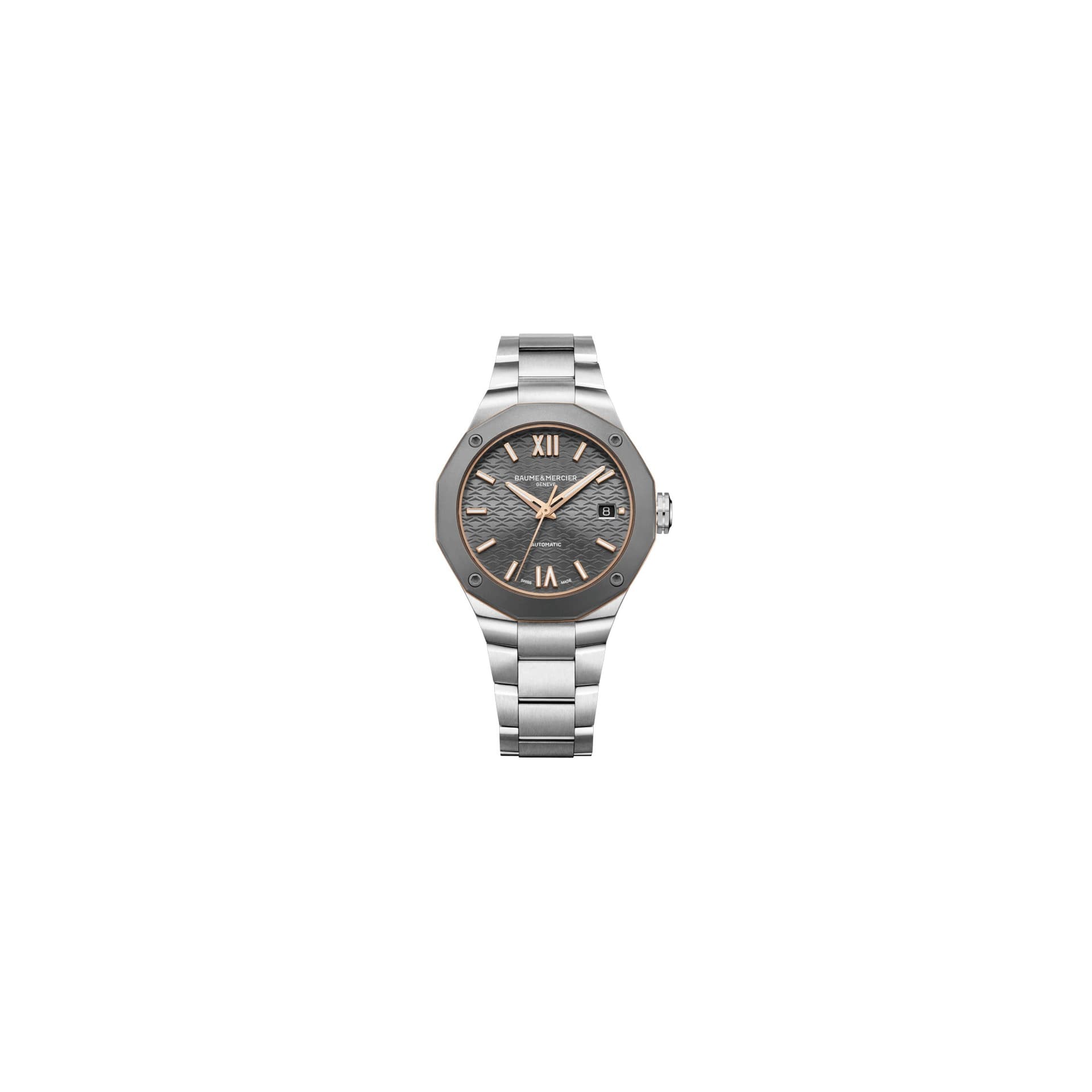 Baume & Mercier Montre Baume et Mercier Riviera automatique cadran gris bracelet acier 36 mm