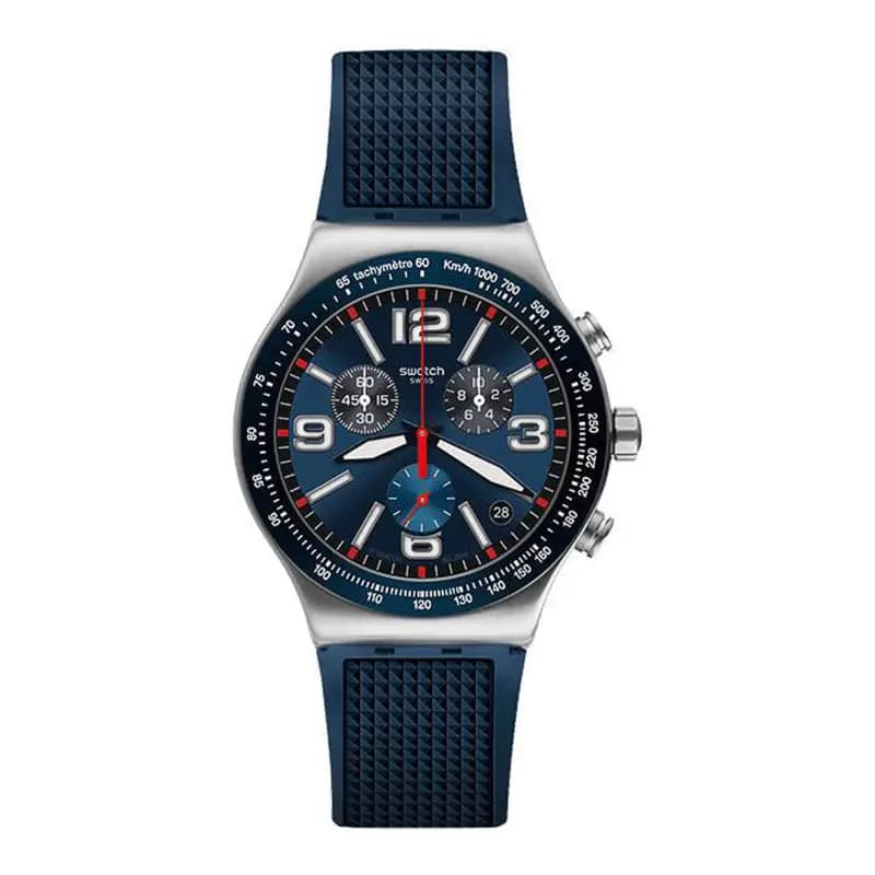 Swatch Montre New Irony Chrono Blue Grid YVS454