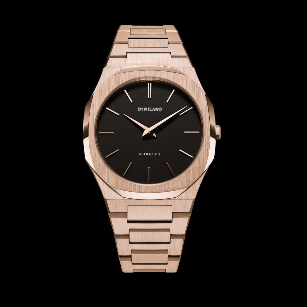 D1 Milano Montre quartz Homme Ultra thin Noir