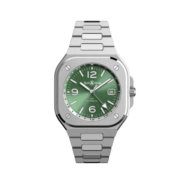 Bell & Ross Montre Bell & Ross BR-05 GMT Green Steel 41 mm Bracelet Acier