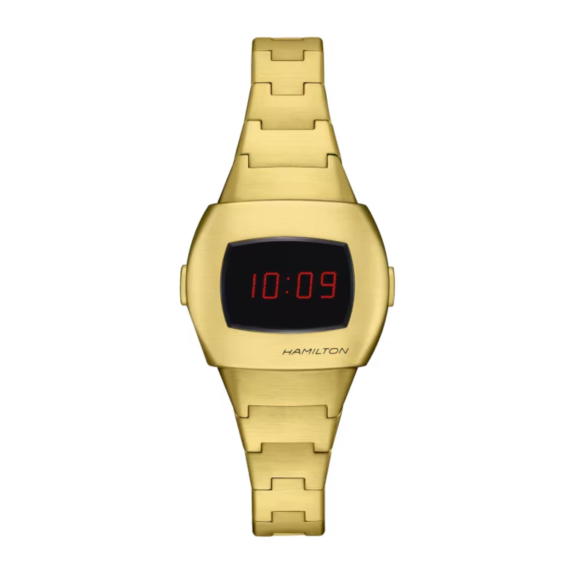 Hamilton Montre Hamilton PSR 74 Digital quartz PVD or jaune affichage LCD et Oled rouge