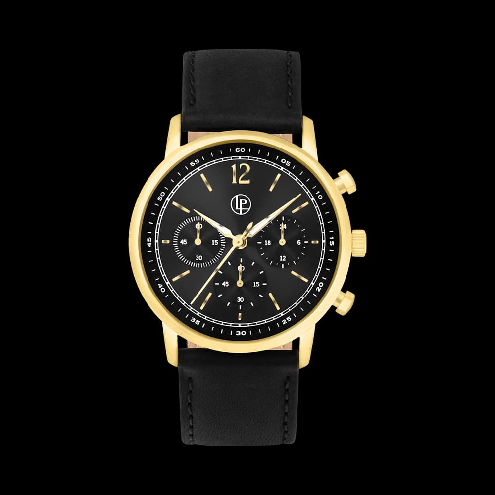 Louis Pion Montre quartz Homme Auguste Noir vif