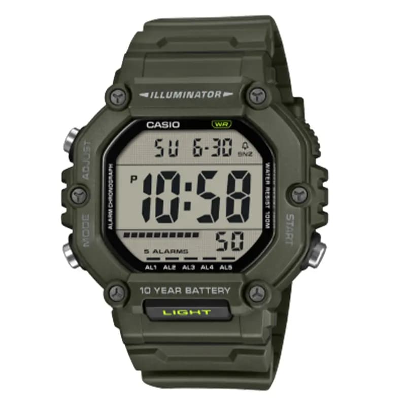 Casio AE-1600HX — bracelet vert