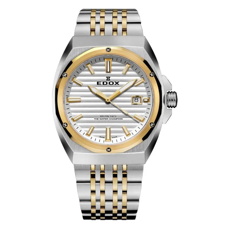 Edox Montre Delfin 1973 Date Gents 53032-357JM-AID